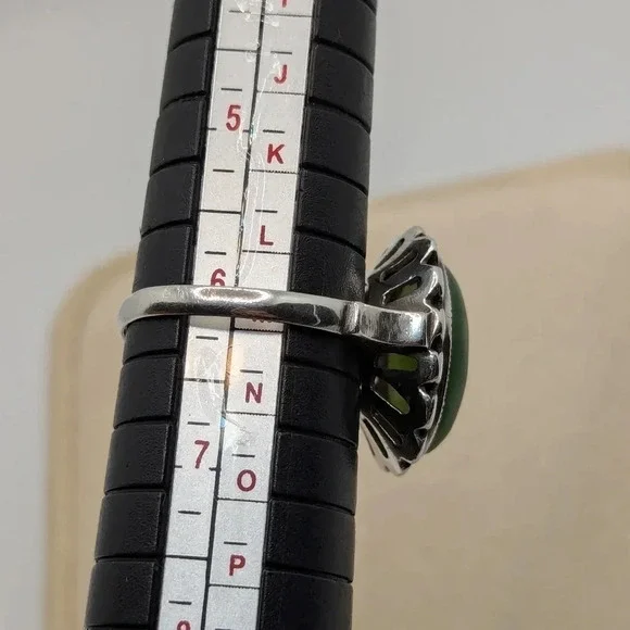 Jade  Sterling ring - Picture 5 of 5